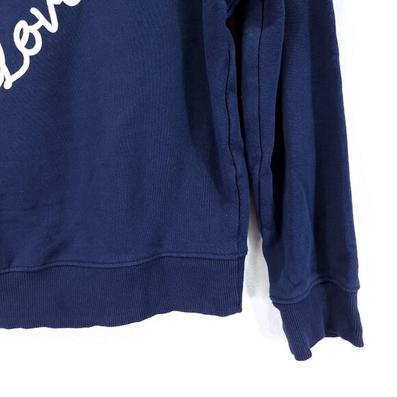 Pact Organic Cotton Crewneck Sweatshirt Size Small Love Heart Blue Sustainable - Picture 9 of 13